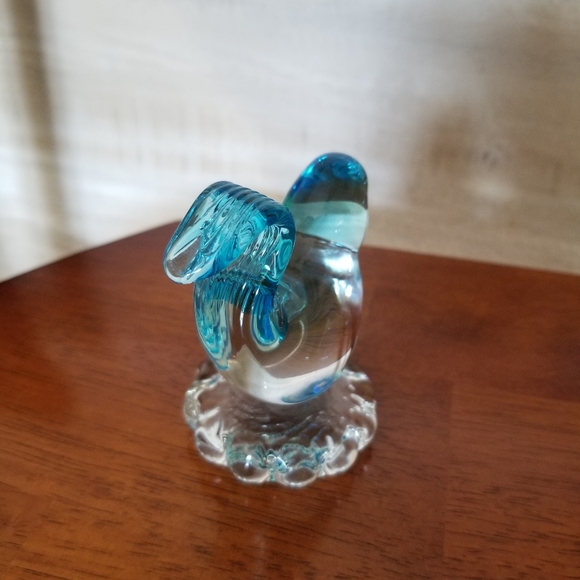 Vintage Blown blue glass bird art decoration - Picture 3 of 5